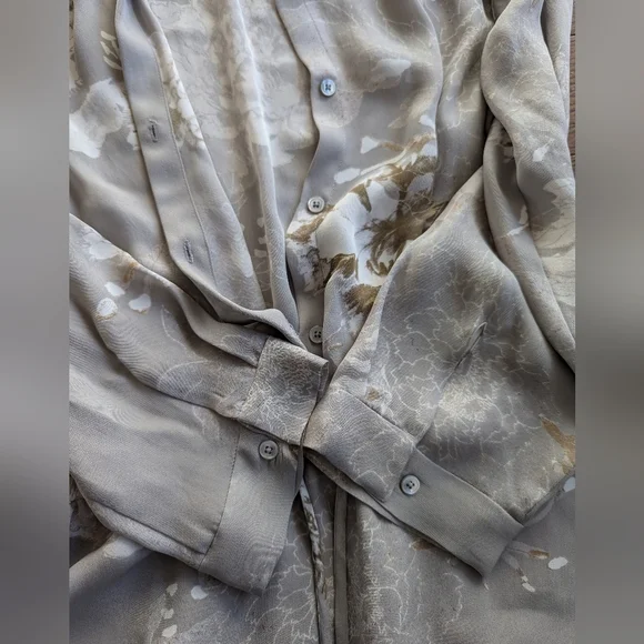 Aritzia Babaton Bennett Floral Gray100% Silk Mini Dress Womens Size S Luxury - Picture 7 of 13